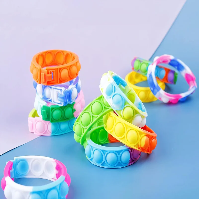 Pop-Armbänder Fidget-Spielzeug im Großpack – Partygeschenke für Pop-Fidget-Armbänder, Fidget-Spielzeug für Klassenzimmerpreise und Jahresabschluss
