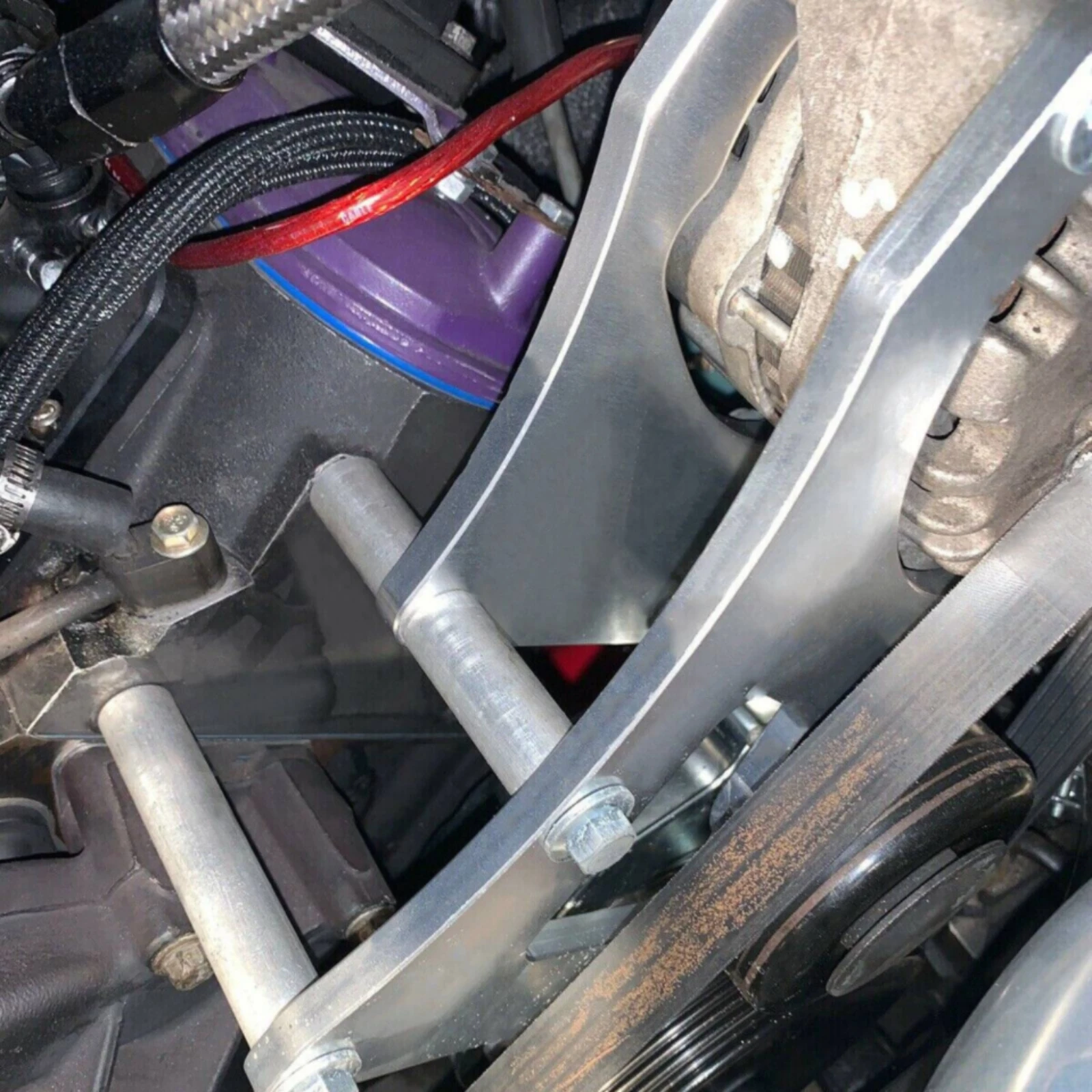 Complete Serpentine Accessory Bracket Set for Chevy LS Swap with Machined Holes and Low Profile Design