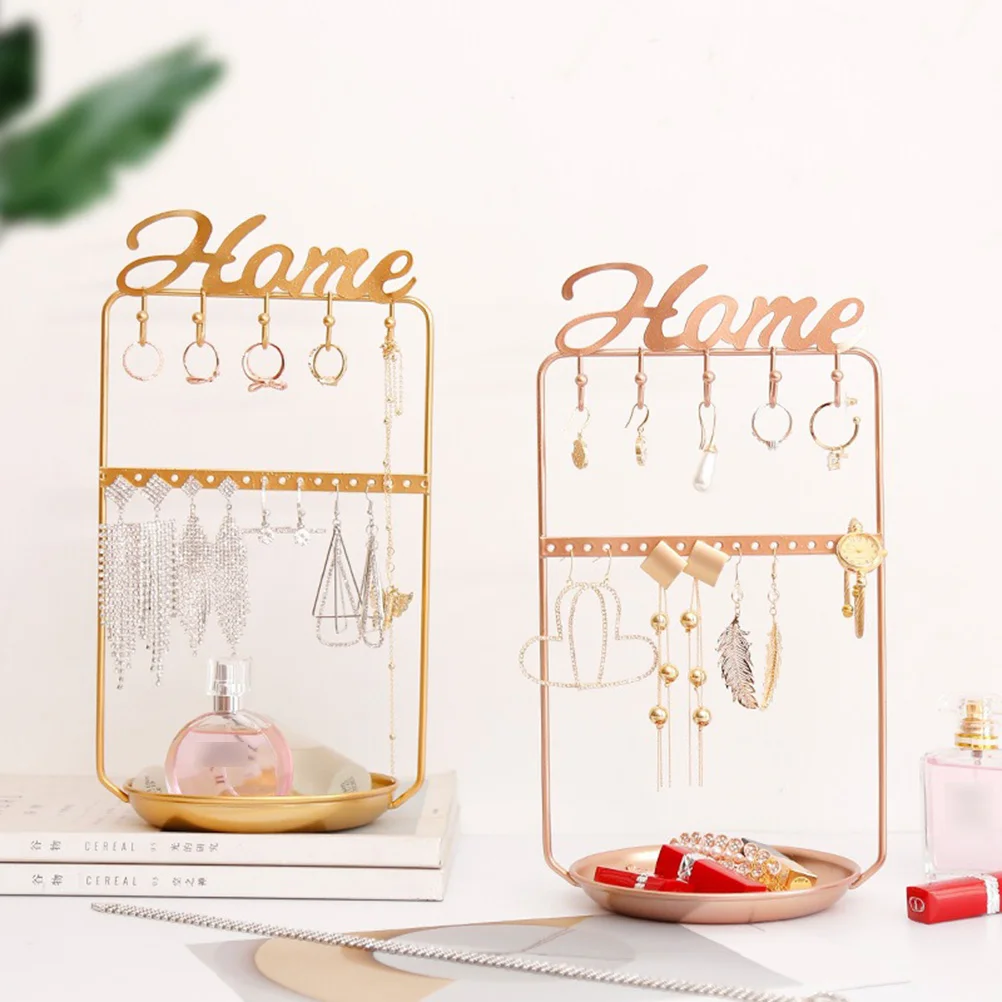 1Pcs Alloy Jewelry Display Stand Durable Earring Storage Rack Stylish Organizer for Necklace Bracelet Ring Jewelry Display Stand