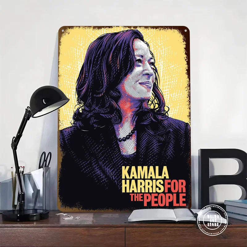 Kamala Harris For The People Tin Poster Customized Wall Art Retro Vintage Metal Signs for Fans Room Bar Accessories Office Decor