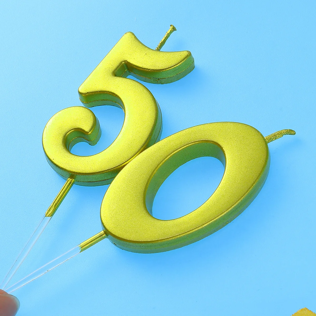 2 قطعة 50 شموع عيد الميلاد الذهبية عدد كعكة توبر صديقة للبيئة الشمع لحفل الزفاف الذكرى ديكور كعكة عدد الشموع #5