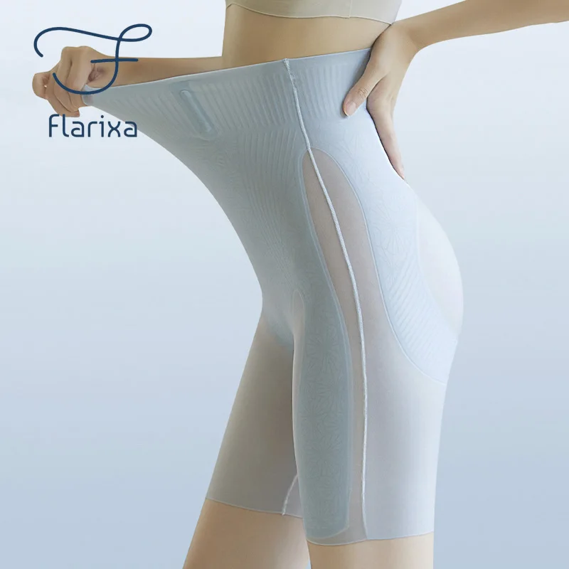 Flarixa Seamless Body Shapers Women High Waist Shaping Panties Ultra Thin Jelly Slimming Underwear Ice Silk Safety Short Pants