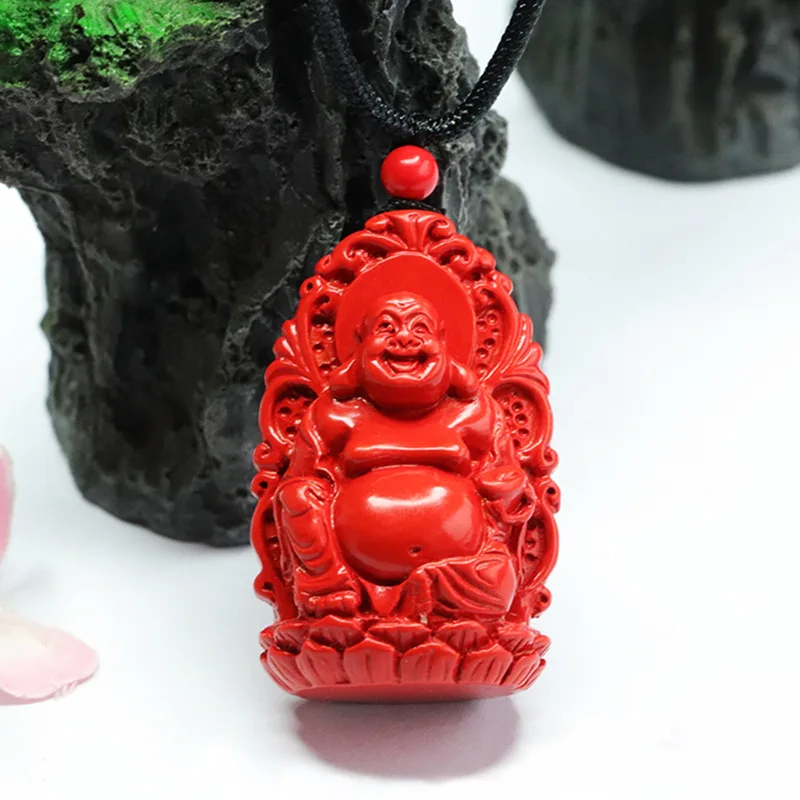 Pendant Red Sand Three-Dimensional Double-Sided Avalokitesvara Buddha Male Pendant Factory