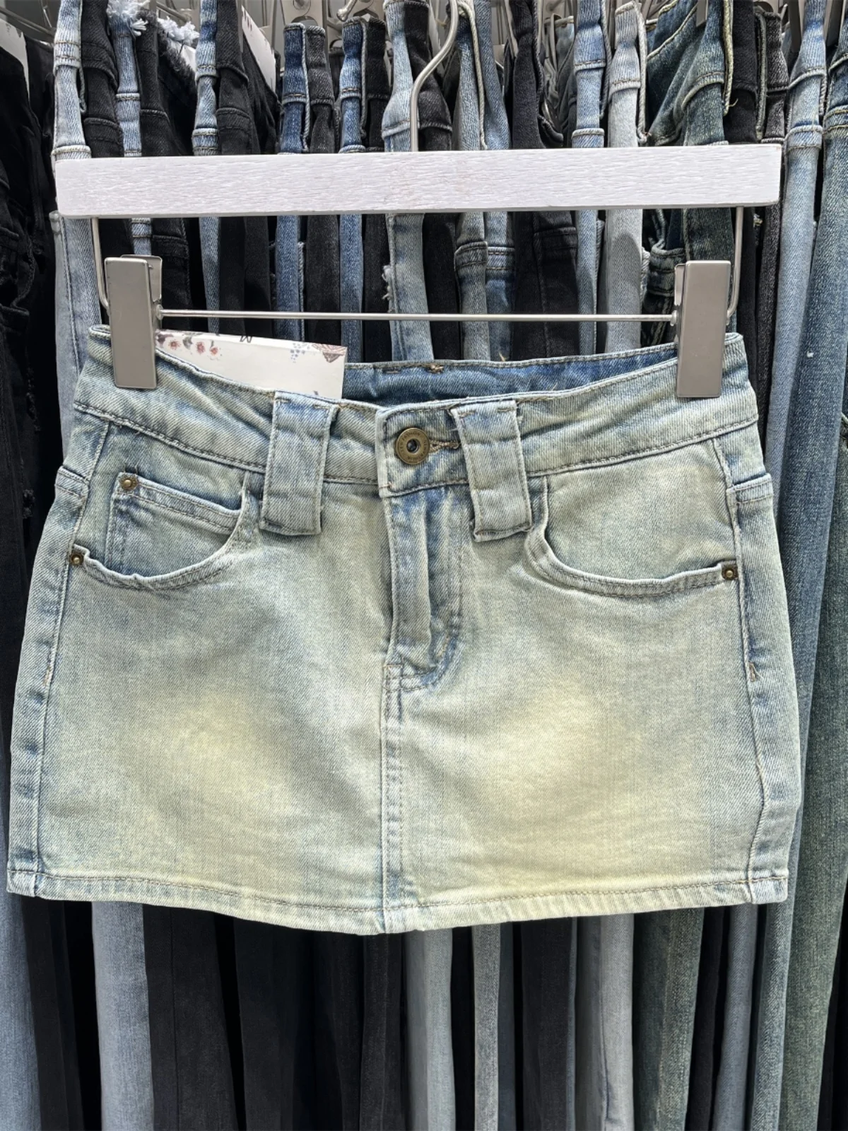 Spicy Girl Denim  Skirt Women's Summer Retro Design Bodycon Slim Fit Half-length Skirt Pants Korean Style Commute