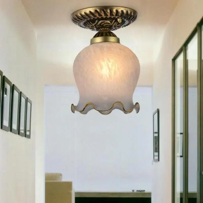 

Corrido Led Ceiling Lamp Porch Corridor Balcony Stair Lamp Personalized Glass Lampshade Living Room Celling Light