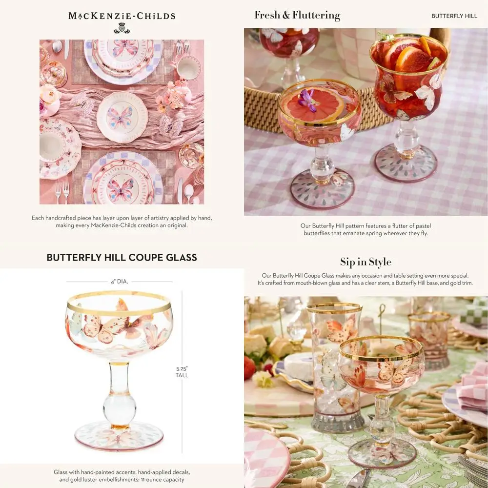 

Elegant Stemware Cocktail Glass, 11 oz, Butterfly Hill Collection