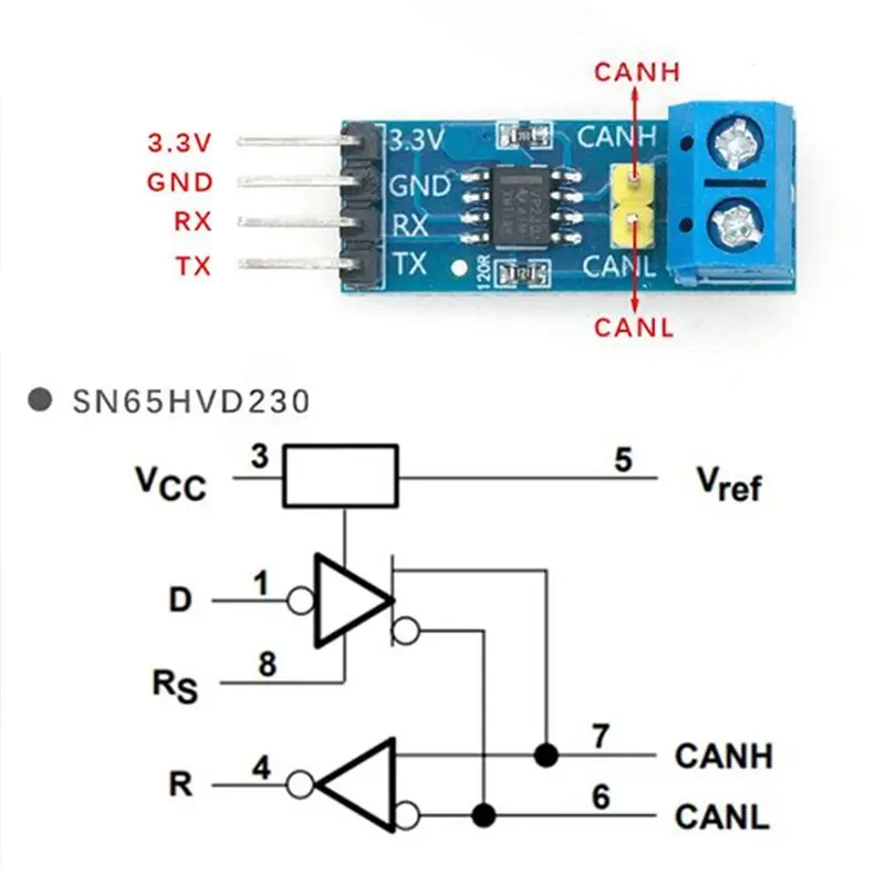 [B24B!】 5Pcs SN65HVD230 VP230 CAN Board SN65HVD230 VP230 CAN Bus Transceiver Module For Arduino Controller Board DC 3V-3.6V