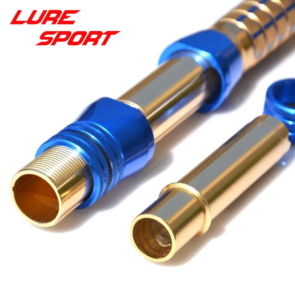 LURESPORT 40cm Gold and Blue Lock Ring handle Heavy Duty Trolling Aluminum Gimbal reel seat Rod Building Component DIY Accessory