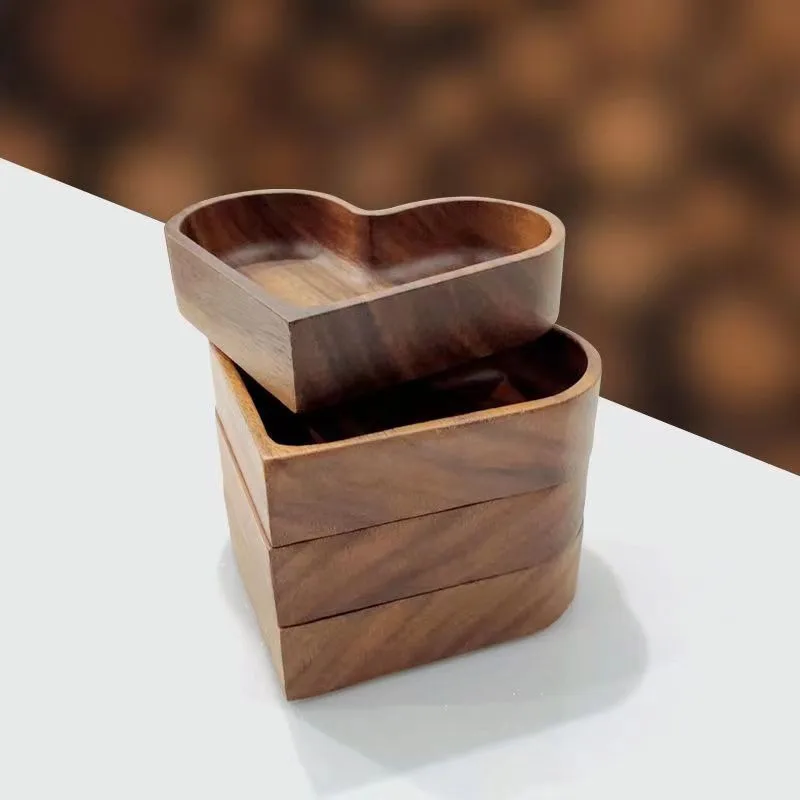 Heart Shaped Plates Dessert Trays Sushi Serving Tray Candy Dishes Decorative Wooden Pallets Decorate Valentines Day Candy Dish
