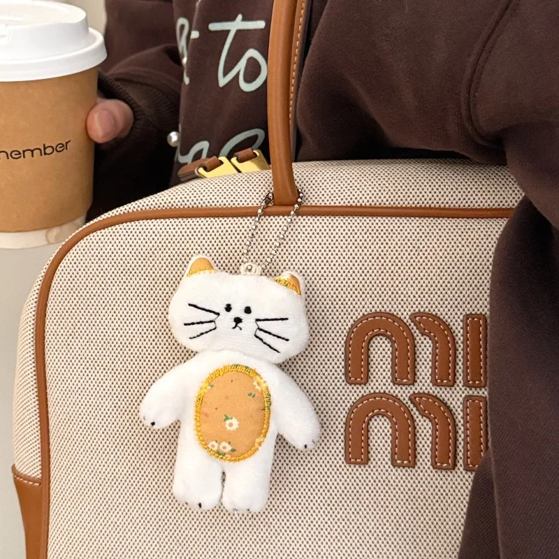 Simpatico cartone animato gatto cucciolo bambola ciondolo portachiavi peluche Kawaii bambola di pezza giocattoli fascino zaino borsa ciondolo bambino regali di nascita di Natale