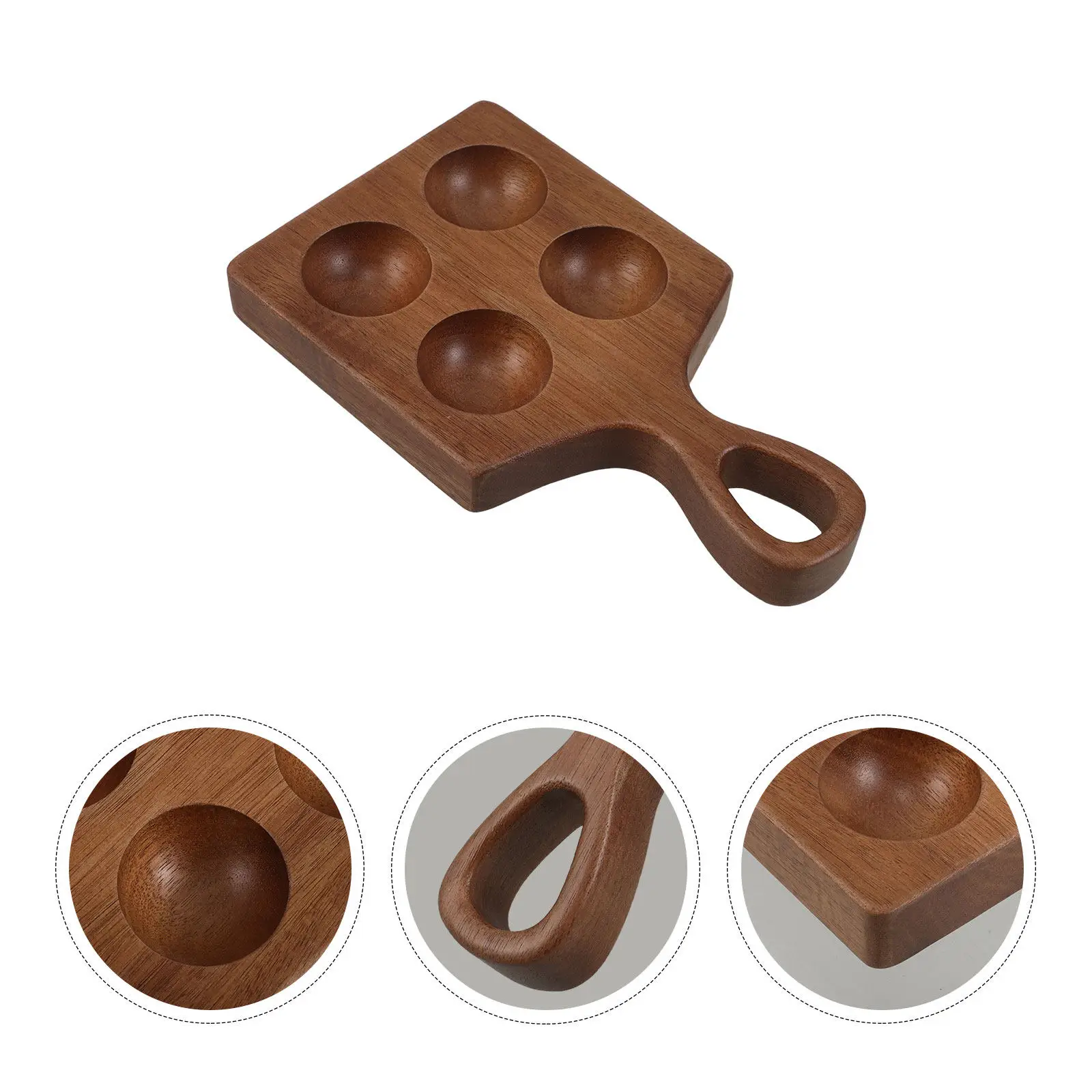 4 Hole Wooden Deviled Egg Storage Tray Easter Charcuterie Board Kitchen Countertop Fridge Egg Holder Organizer