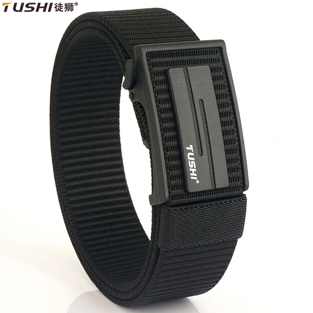 

TUSHI New Tactical Outdoor Men's Nylon Belt Quick Automatic Buckle Military Lightweight Wear Resistant Design Sports Accessories