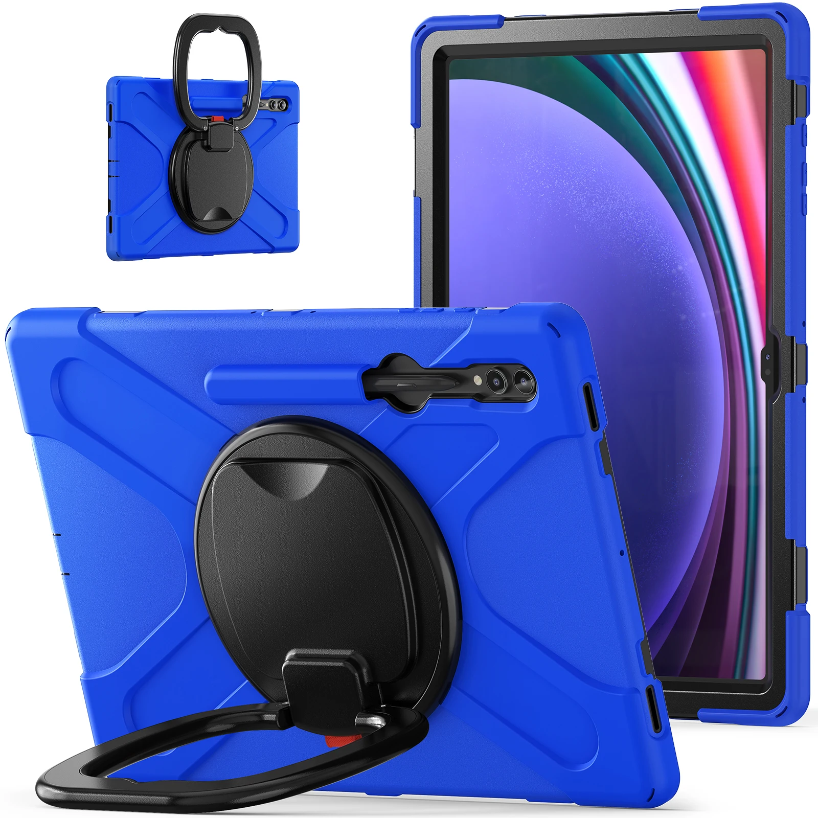 

Hybrid Universal Case For Samsung Galaxy Tab S9 S8 Ultra SM-X910 X916B X900 X906 14.6 inch 360 Rotating Cover With Handle Grip