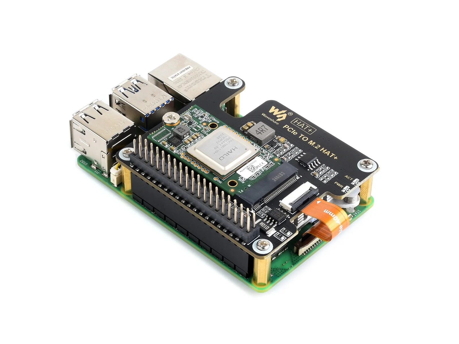 Hailo-8 M.2 AI Accelerator Module, 26TOPS Hailo-8 AI Processor Optional For PCIe To M.2 Adapter Board, For Raspberry Pi 5