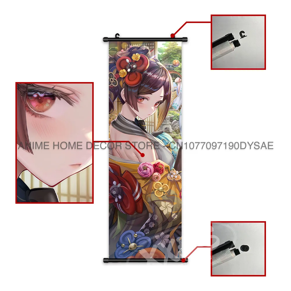 Genshin Impact Poster Kaedehara Kazuha Hängende Malerei Saccharose Schriftrollen Bild Xiangling Wandkunst Shenhe Home Decor Sayu Wandbild – Detail 5