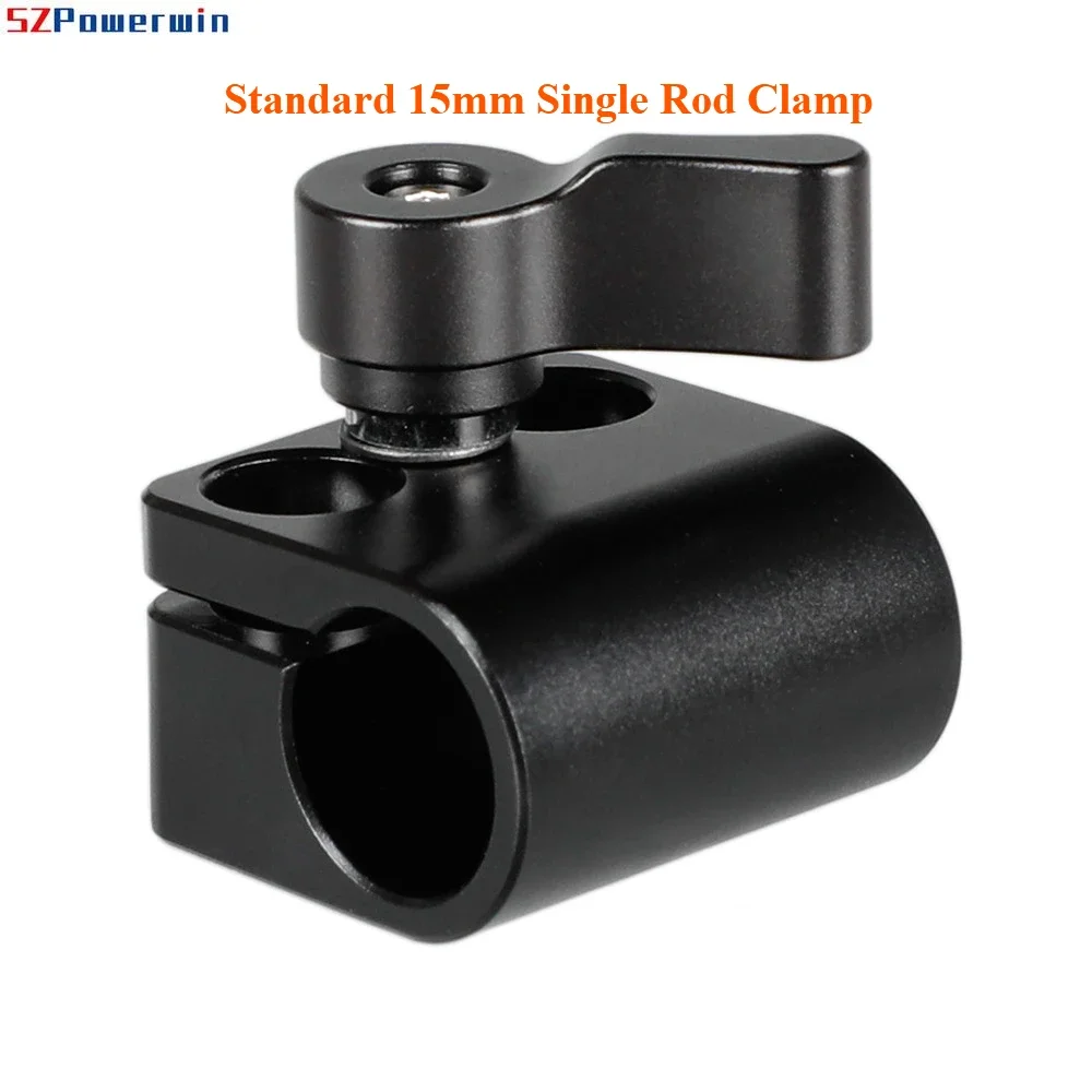 

Standard 15mm Single Rod Clamp Adapter With 1/4"-20 Mounting Screw For Monitor/Microphone/EVF/Flash/Video Light Mounting