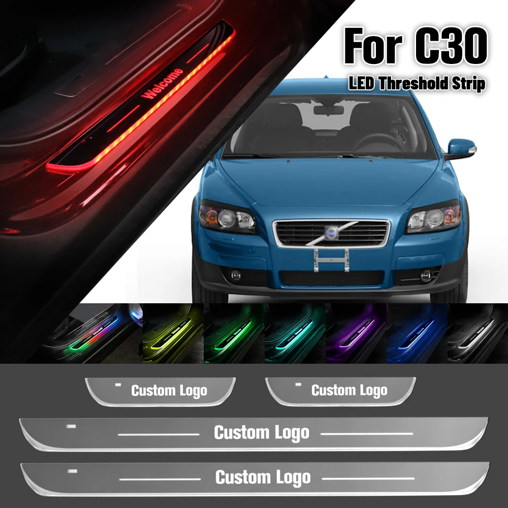 

For Volvo C30 2006-2013 Car Door Sill Light Customized Logo LED 2009 2010 2011 2012 Welcome Threshold Pedal Lamp Accessories