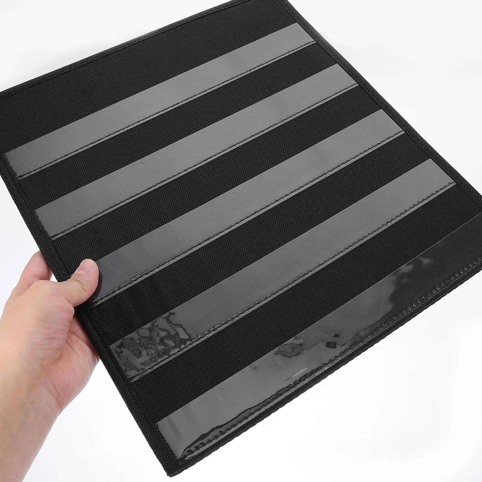 

Double Sided Display Stand Black Double Face Desktop Pocket Chart Teaching Aid Storage Bag Foldable Portable Classroom