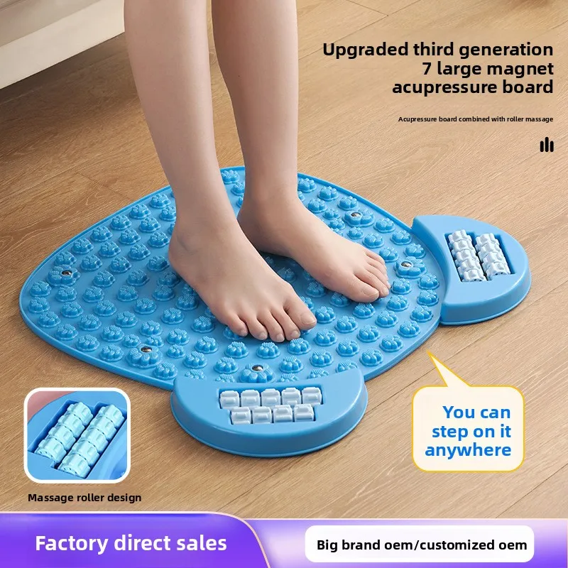 New 3rd Generation Foot Acupressure Mat With Massage Roller Extra Large Super Intense Plantar Foot Massage Pad For Foot Therapy