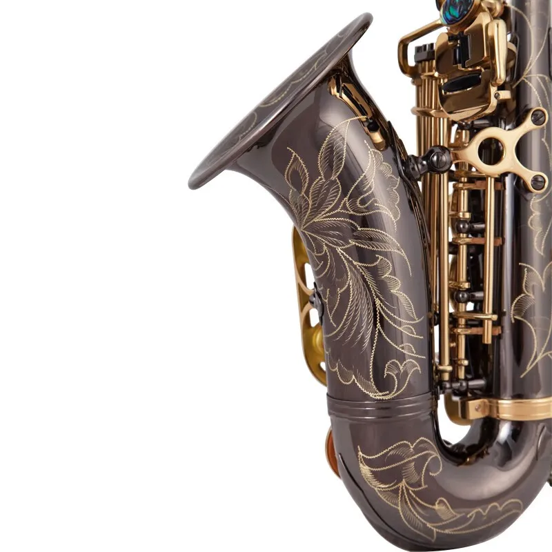 Curved Soprano Saxophone Black Nickel Plated Body Gold Keys Bb Flat Mini Sax Wind Instrument With Complete Accessories For Stude