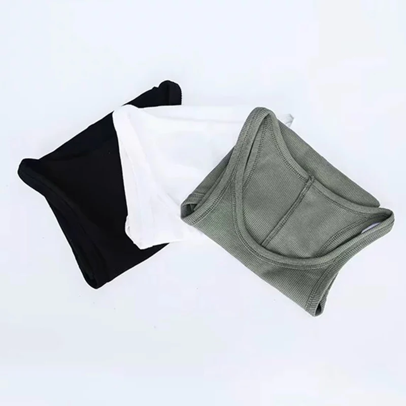Cor sólida básica com nervuras de malha regata feminina verão vintage sem mangas camis 90s legal meninas streetwear verde macio camisetas