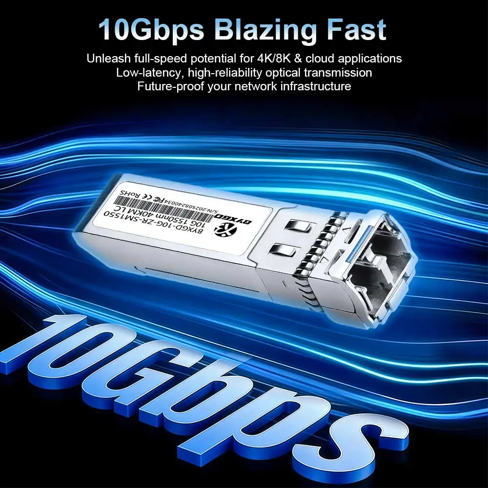 DDM 10G SFP+ Optical Module Adaptive Rate DOM SM Duplex LC Transceiver for Router Switch For Mikrotik/NEC/Cisco/Ubiquiti/IBM/SMC