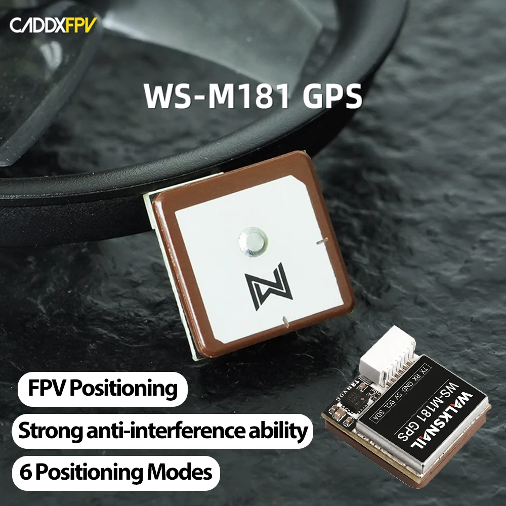 

CADDXFPV WALKSNAIL WS-181 GPS-модуль 18x18 мм Встроенный компас 6 режимов позиционирования для радиоуправляемого самолета FPV дальнего действия