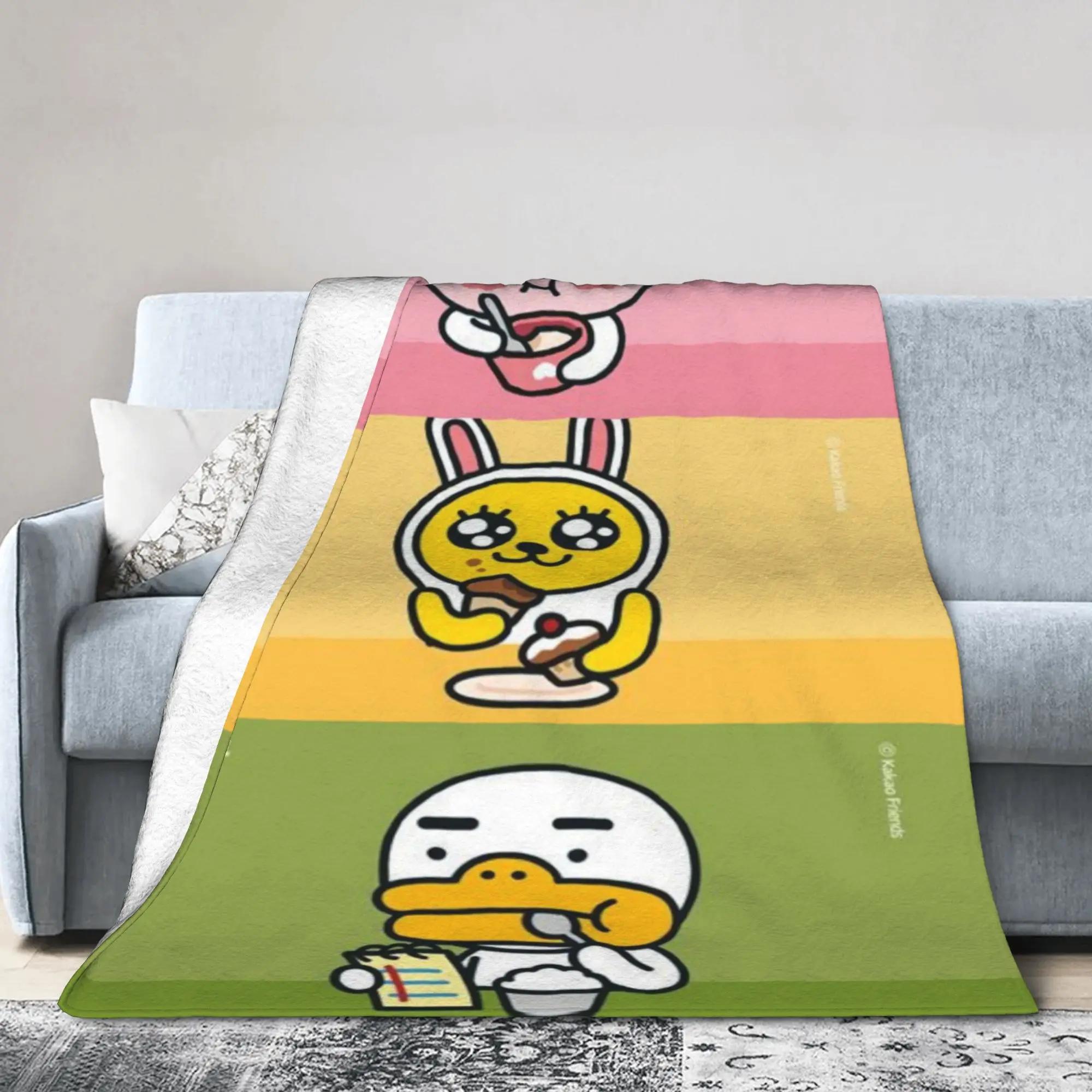 K-Kakao F-Friends Merch بطانية دافئة مريحة رقيق رمي البطانيات لغرفة المعيشة 50x60 بوصة أحجام متعددة الفراش يلقي #3