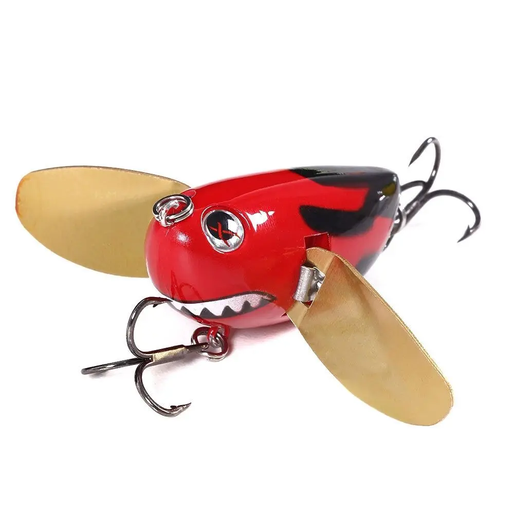 Lifelike Bee Crankbait Lure with Two Metal Spoon Artificial Bee-Shaped Fishing Bait Bumblebee Simulation Fishing Lure Trout