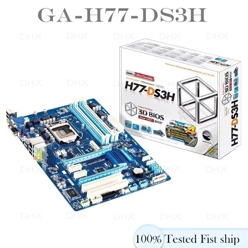 For Gigabyte GA-H77-DS3H Motherboard 32GB LGA 1155 DDR3 ATX H77 Mainboard 100% Tested Fully Work be shipp quickly DH