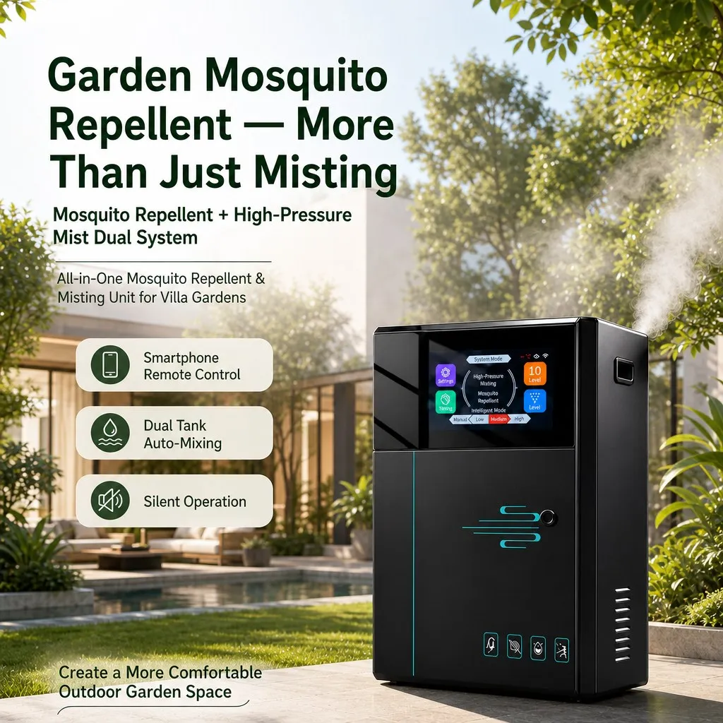 #￥WiFi Smart Mosquito Repellent Misting System 2.5L-7L Outdoor Garden High Pressure Dual Tank Auto-Mix Mist Machine