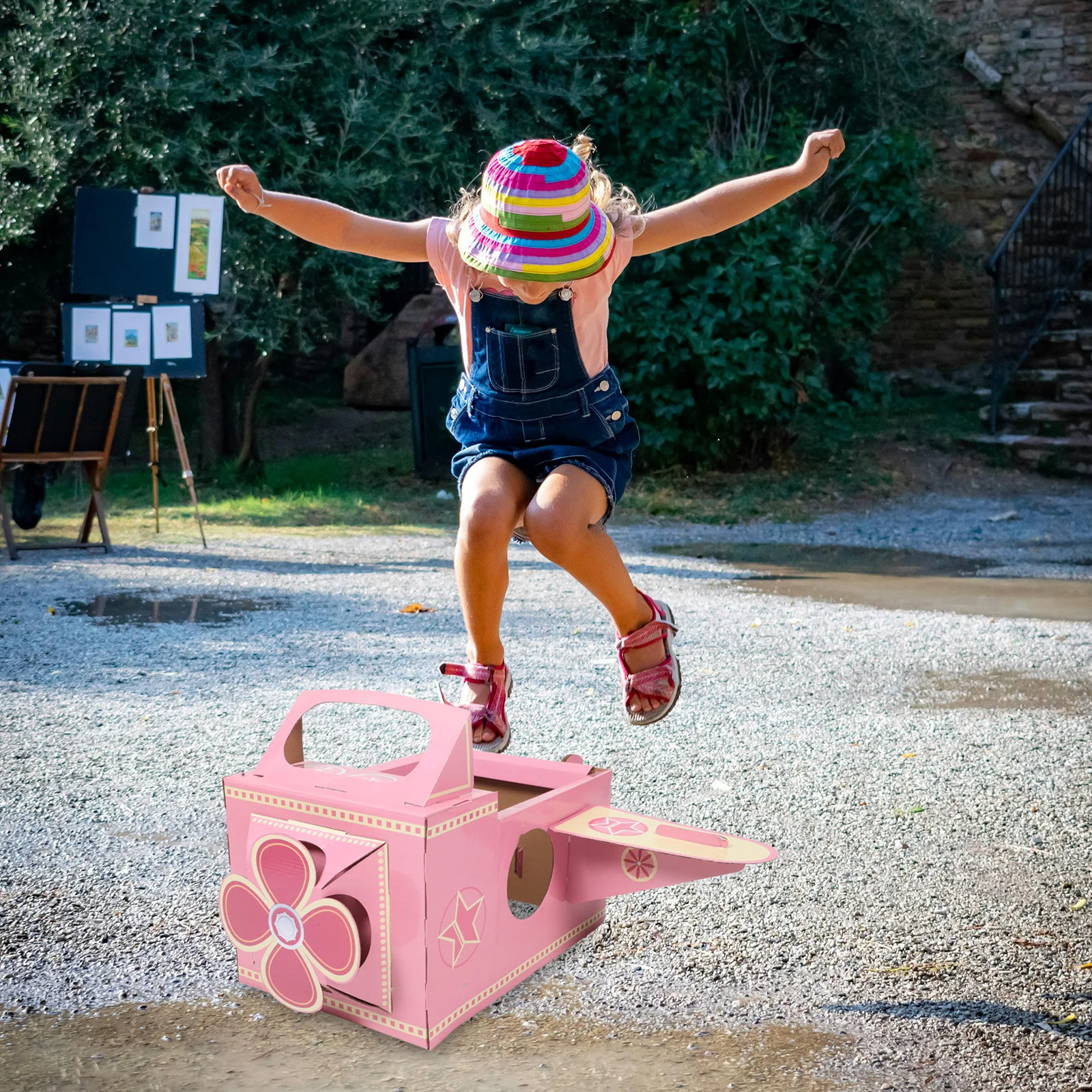 Wearable Cardboard Airplane Kids Outfit Dress Toddler Costume Props Interactive DIY Aircraft Making Craft Fun Playtime