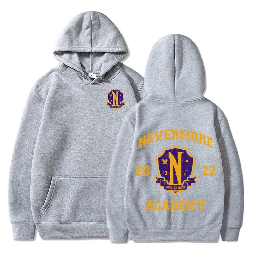 سويت شيرت نسائي بغطاء للرأس بأكمام طويلة من Nevermore Academy سلسلة جديدة 2025 ملابس عصرية غير رسمية