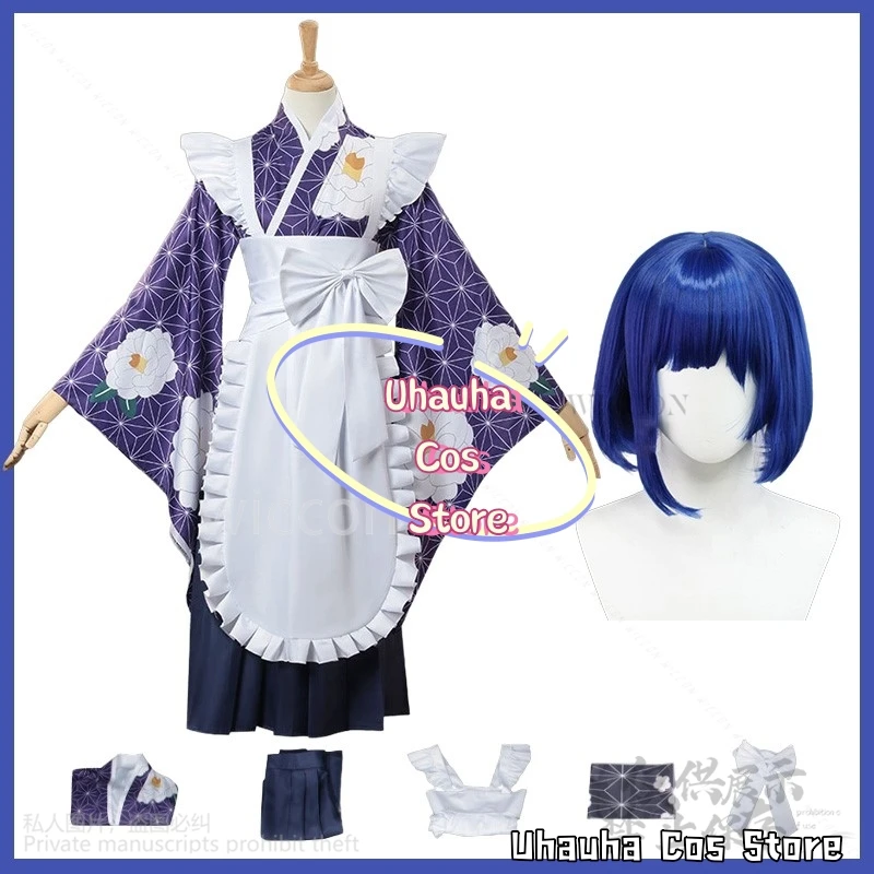 Anime The Rock! Cosplay Yamada Ryo Costume Japanese Jirai Kei Girls Cute Kimono Dress Kawaii Cute Lolita Pink Wigs Customized