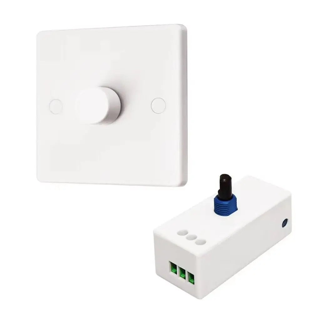 200W Trailing Edge LED Dimmer Switch For Incandescent Lamps 220-240VAC 50Hz White Knob Control No Neutral Wire Required