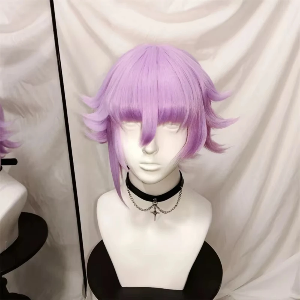 Anime Soul Eater Crona Gorgon Cosplay Wig Light Lavender Purple Short Styled Hair Heat Resistant Synthetic Wig Women Halloween C