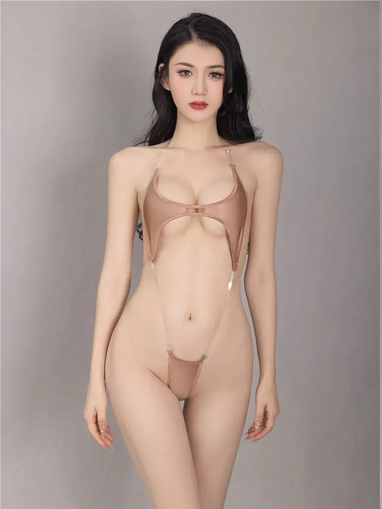 Sexy Backless Bikinis High Cut Bodysuit Bandage Hollow Out One Piece Thong Sheer See Through Sexy Tight Beach Swimsuit Leotard