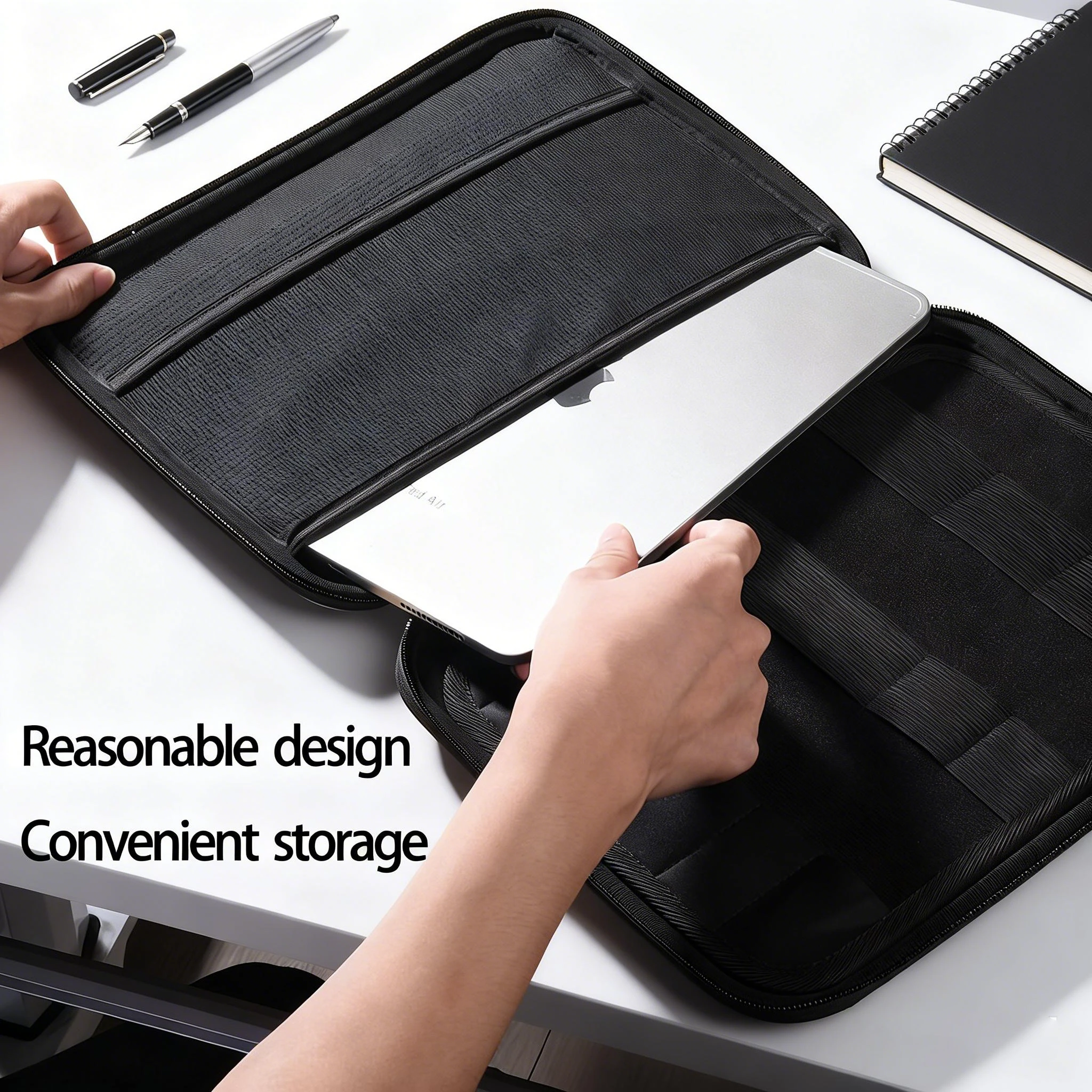 

Противоударный чехол для переноски планшета 7–11 дюймов, портативная твердая сумка для хранения с ручкой 180 ° Открыть для планшетов iPad Samsung Android