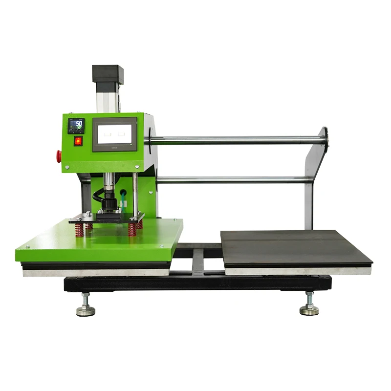Pressa di calore completamente automatica Pressa di trasferimento a sublimazione per magliette Pressa di calore elettrica automatica con doppi tavoli di lavoro