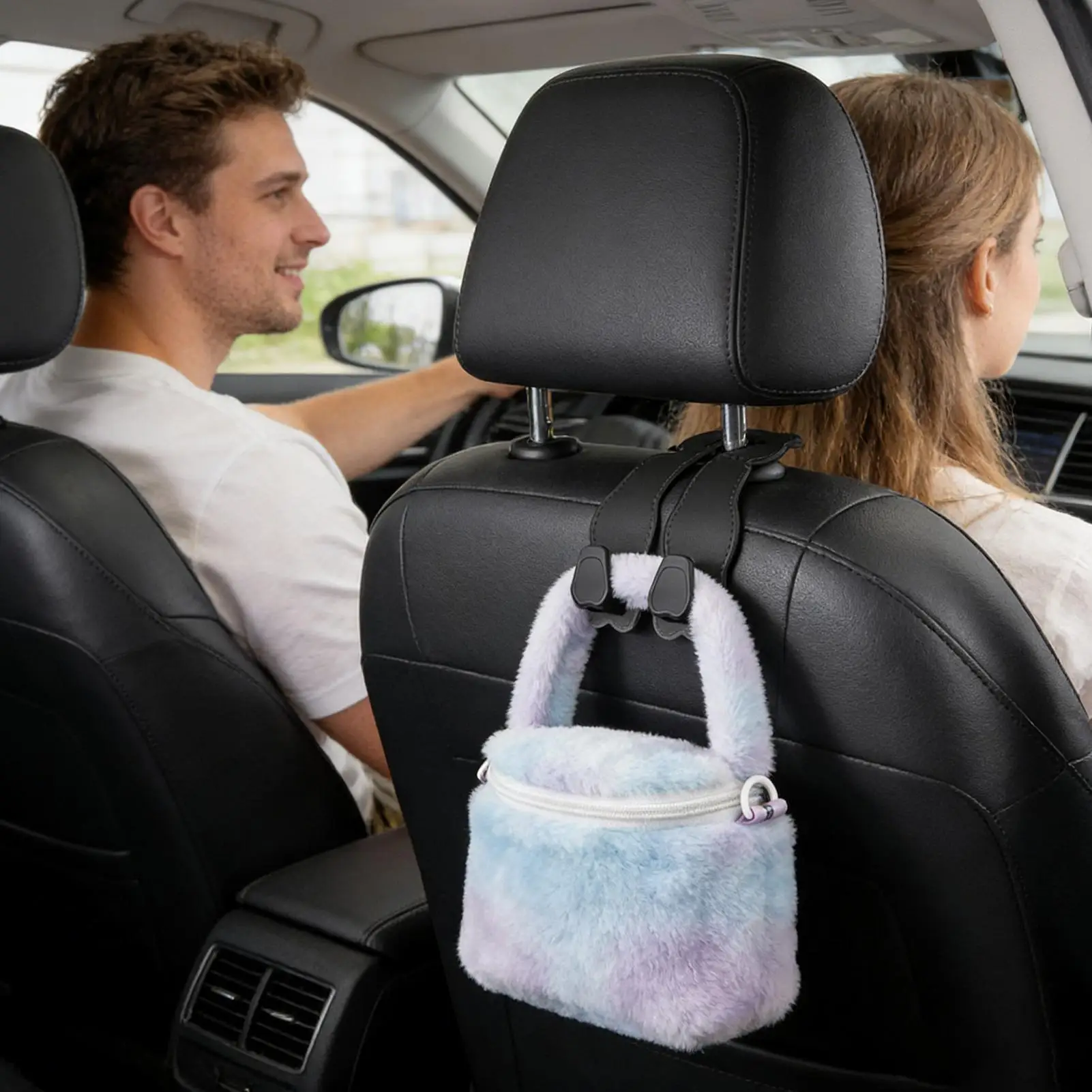 Car Purse Hook Vehicle Interior Storage Organizer 2-Pieces Seat Back Organizer Hooks For Sedans SUVs Trucks Minivans RVs Snacks