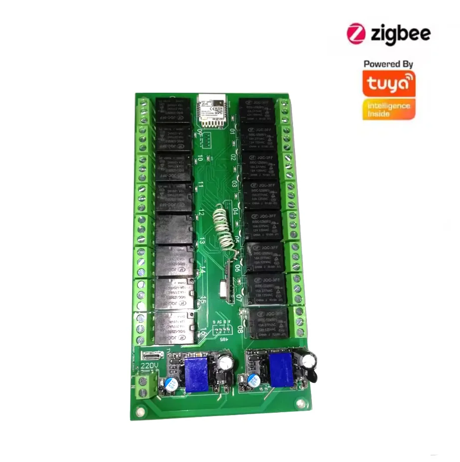16 Kanaals Tuya WIFI Zigbee Smart Switch DC 7-27 V Type C 5 V Home Verlichting Gordijn deur Garage Motor APP Controle
