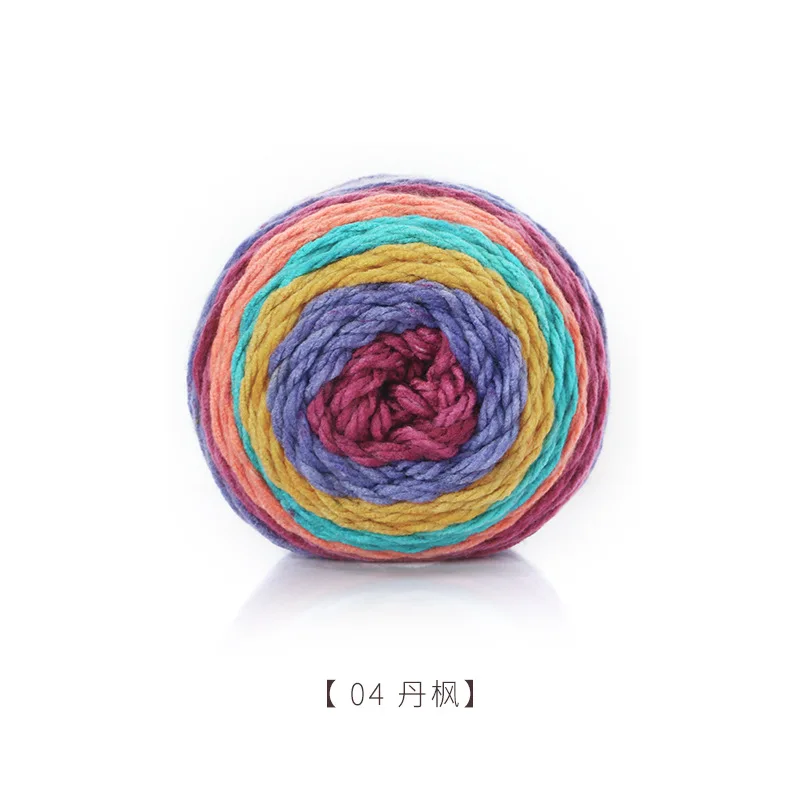 200g Przędza dziewiarska Gradient Color Cake Line Rainbow Segment Dyed Cake Yarn Crochet Shawl Skirt Lace DIY Handmade Knit Yarn