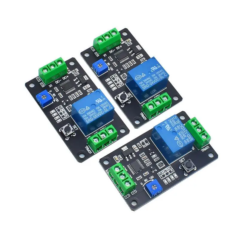 SL1Pcs Super 555 Timer Delay On Off Relay Delay Timer Relay Self Locking Delay On Off Time Switch DC5/12/24V Timer Delay Relay