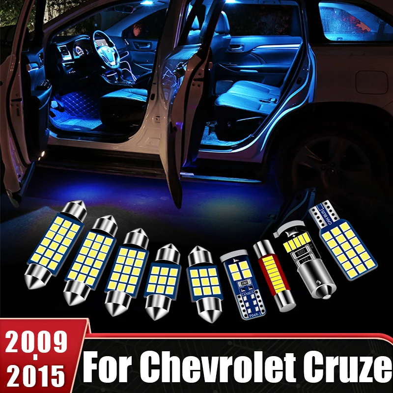 

For Chevrolet Cruze 2009 2010 2011 2012 2013 2014 2015 6pcs Car LED Bulbs Reading Lamps Trunk Light Interior Auto Accessories