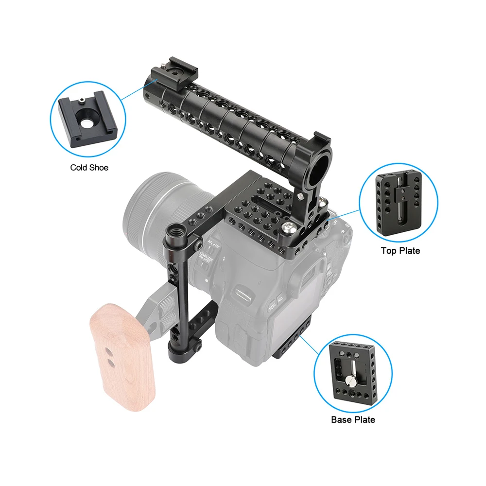 HDRiG Univeral Camera Cage Rig With Cheese Top Hanlde & 15mm Cheese Rod For Canon Nikon Sony Panasonnic GH5,GH4,GH3,GH2.