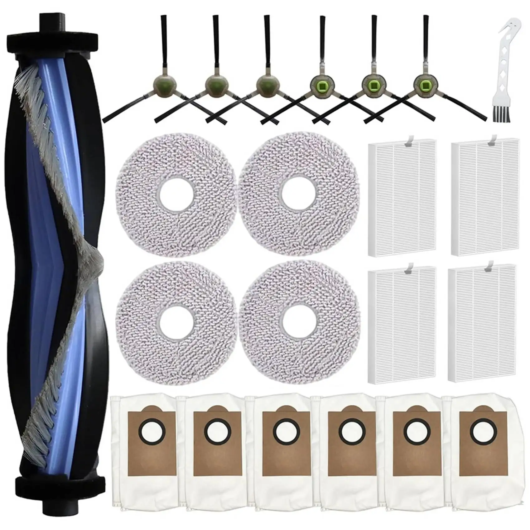 

【HOME TOOL】2 Set For Lefant M3 Robot Vacuum Cleaner, 1 Main Brush 4 HEPA Filter 4 Mop Pad 6 Dust Bag 6 Side Brush 1 Cleaing Tool