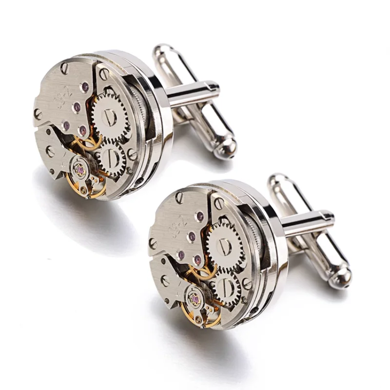 

French Style Cufflinks, Mechanical Movement Cufflinks, Men's Innovative Design Shirt Cufflinks, Gifts