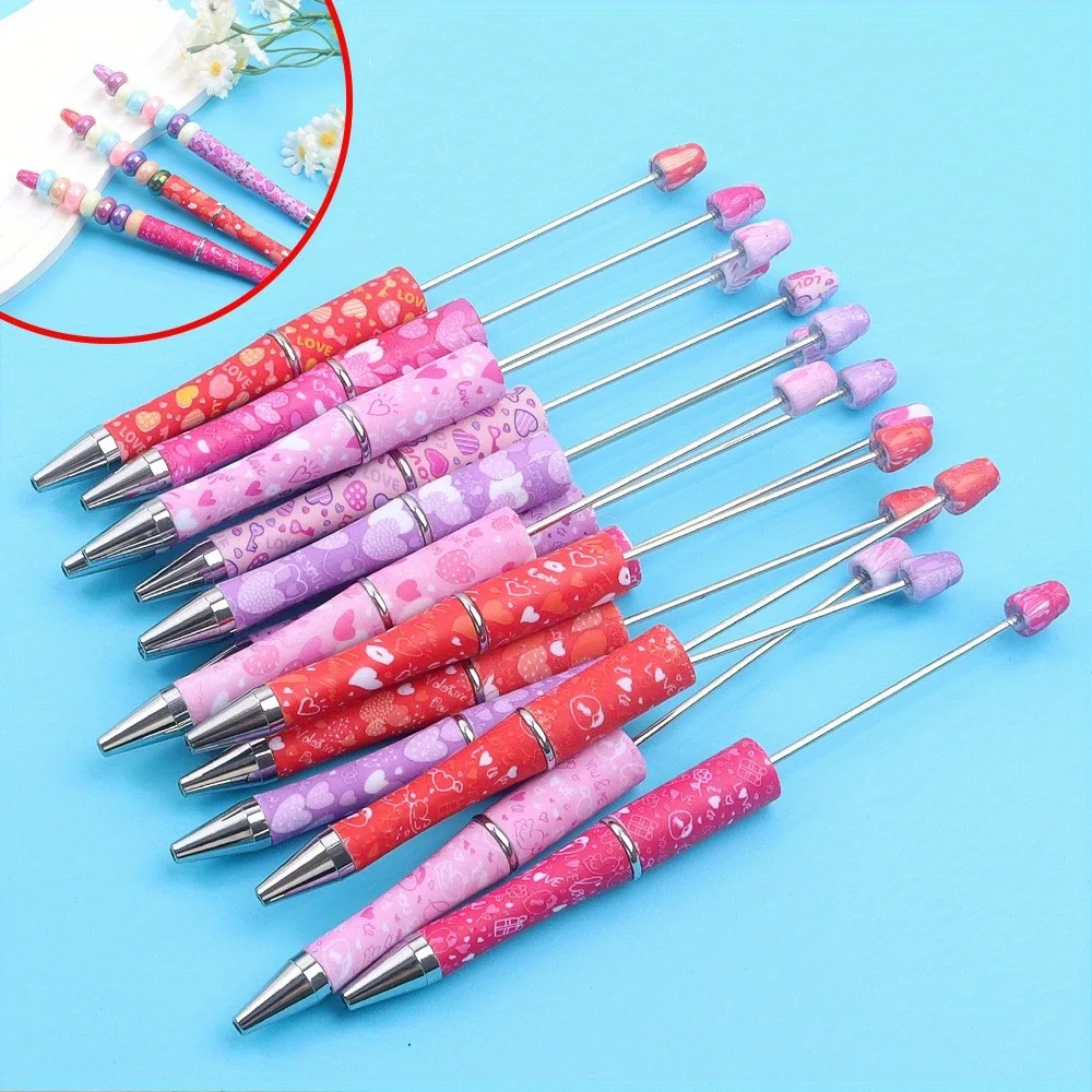 

3/6/12pcs Multi-color Valentine's Day Bead Pens, Valentine's Day, Anniversary, Graduation Season Gifts Decoration Accessories