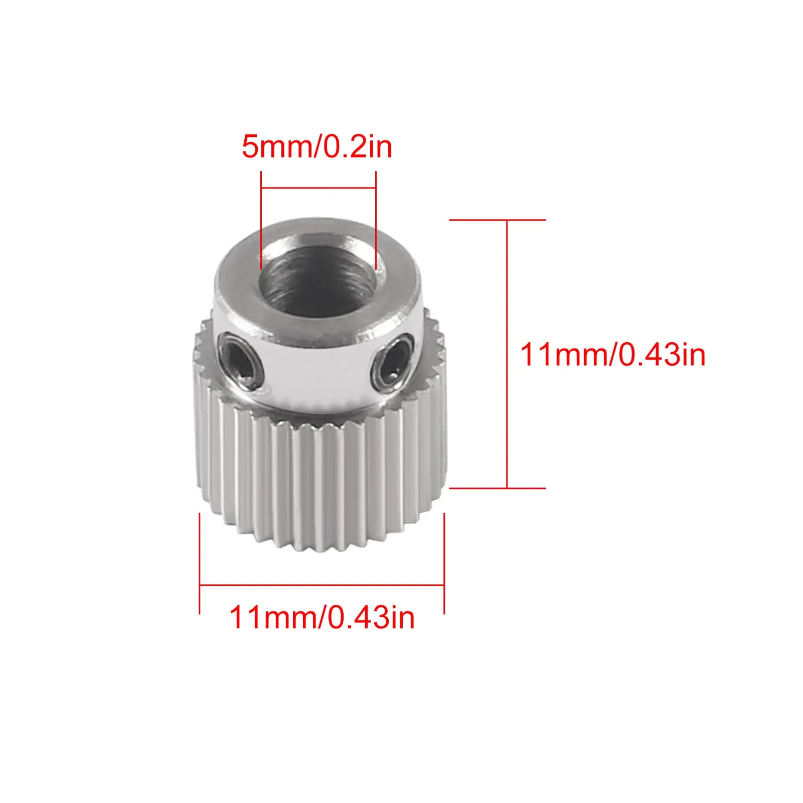 스테인레스 스틸 압출기 휠 기어, Creality Ender 3, Ender 3 Pro, Ender 3 V2 용 3D 프린터 부품, 36 톱니 드라이브 기어, 5 개