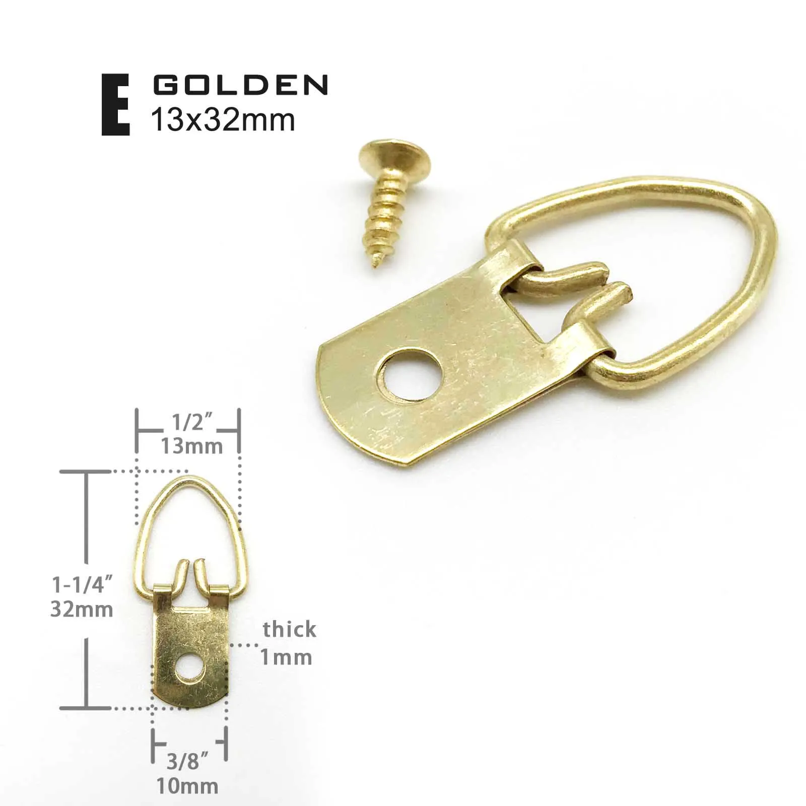 HZYUEGOU 25 Stück Goldene, Silberne und Schwarze Dreieckige D-Ringe zum Aufhängen von Ölgemälden, Spiegeln, Bilderrahmen, Kunstwerken und Fotowänden – Detail 6